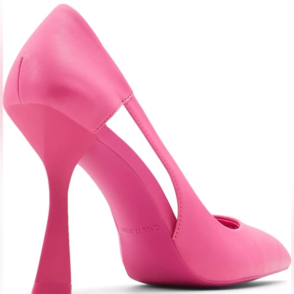 Barbie Pink Side Cut Out Vegan Leather High Heels - Picture 5 of 5